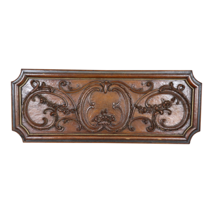 antique french louis xv style carved oak gilded boiserie door topper 5138