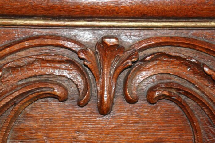 antique french louis xv style carved oak gilded boiserie door topper 8485