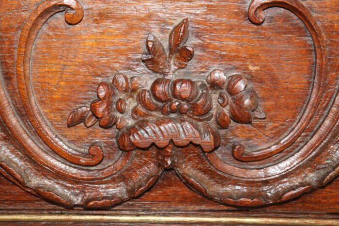 antique french louis xv style carved oak gilded boiserie door topper 9319