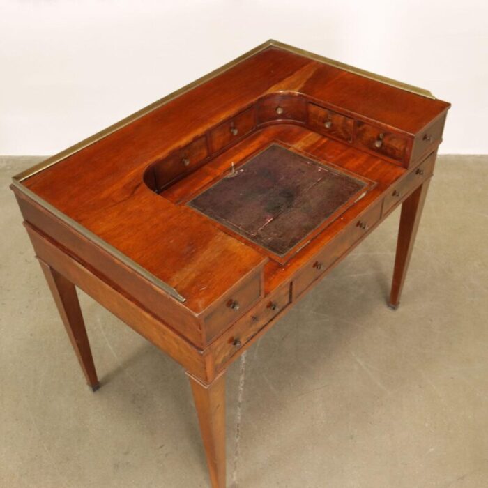 antique george iii carlton writing desk in mahogany and brass 9657