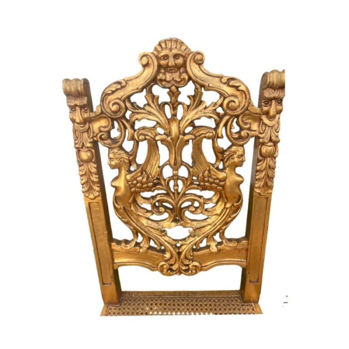 antique italian carved gilt wood chairs a pair 1393