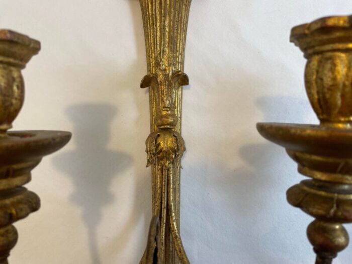 antique italian guildwood sconces with eagles a pair 0920