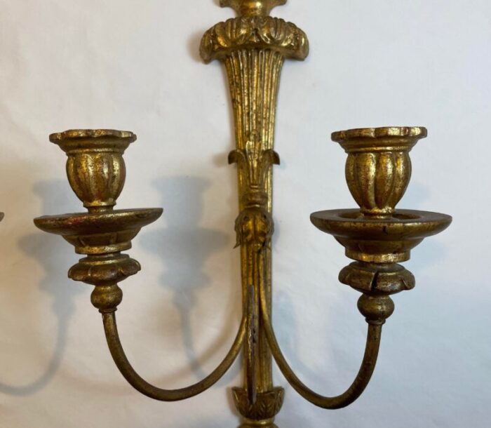 antique italian guildwood sconces with eagles a pair 2180