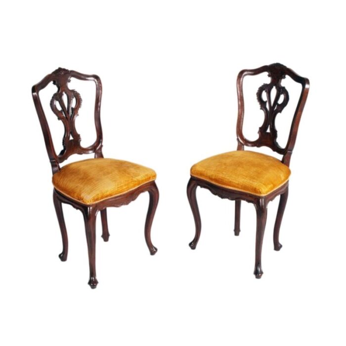 antique louis xvi walnut dining chairs attributed to vincenzo cadorin set of 4 2742