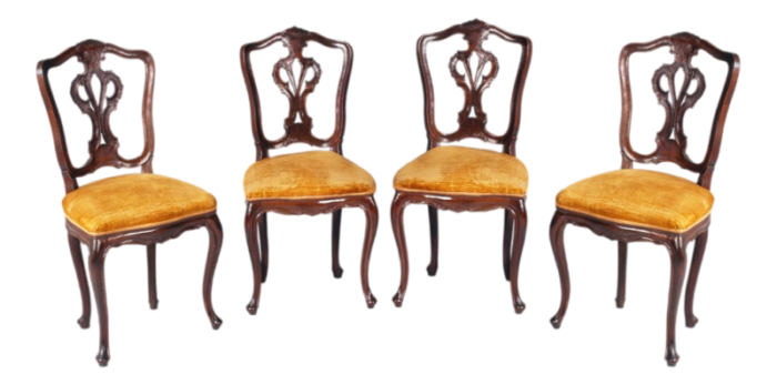 antique louis xvi walnut dining chairs attributed to vincenzo cadorin set of 4 5133