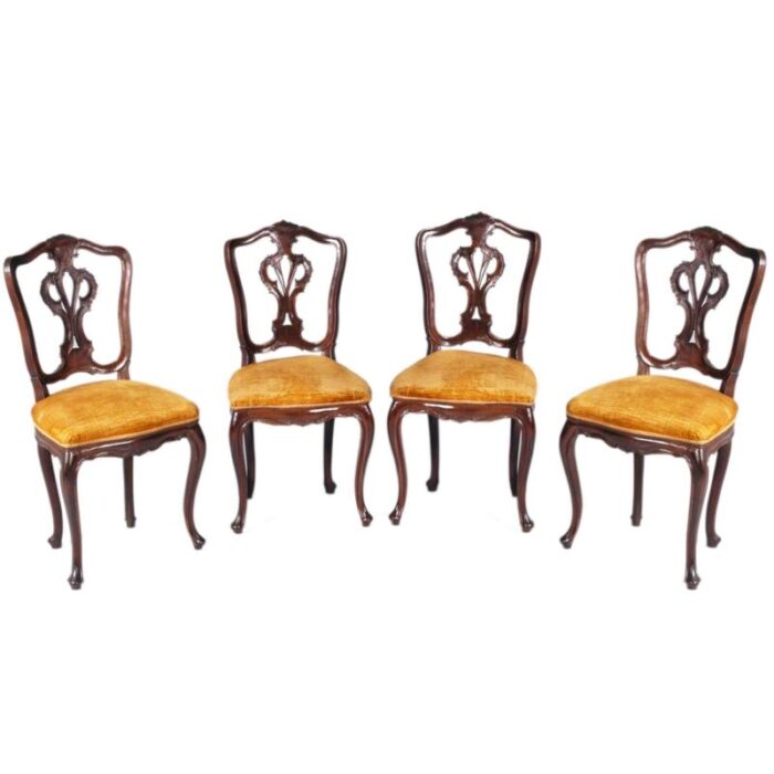 antique louis xvi walnut dining chairs attributed to vincenzo cadorin set of 4 6632