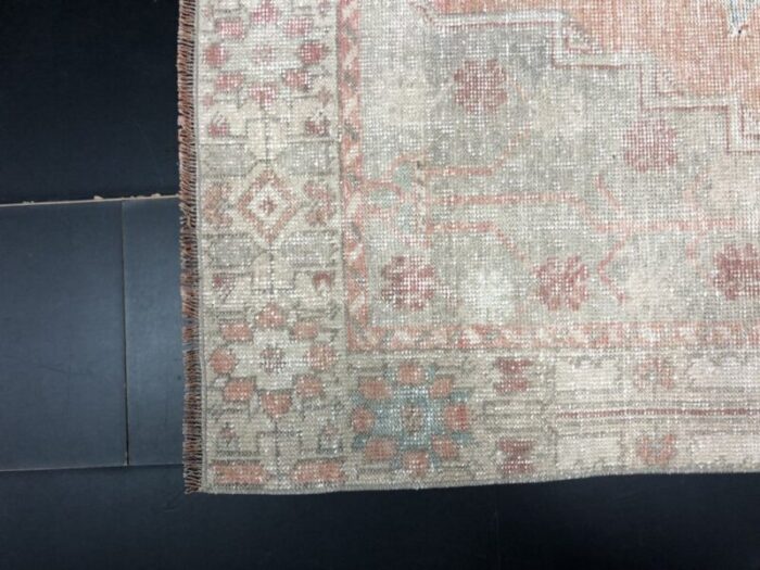 antique orange faded distressed rug 8