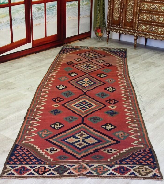 antique oriental nomadic ardabil kilim 1930s 2