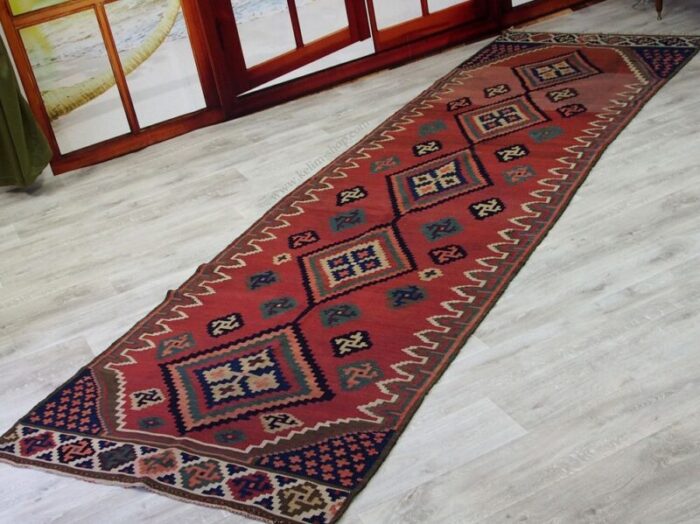 antique oriental nomadic ardabil kilim 1930s 3