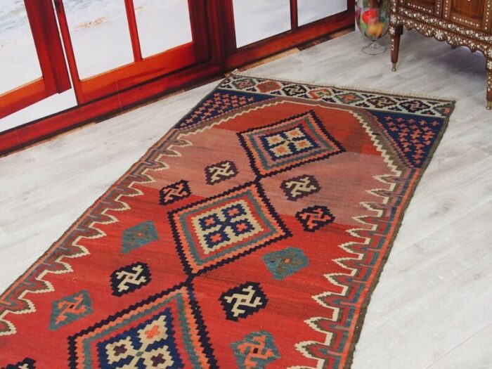 antique oriental nomadic ardabil kilim 1930s 4