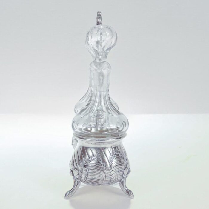 antique rococo revival continental silver and cut glass cruet set 4651