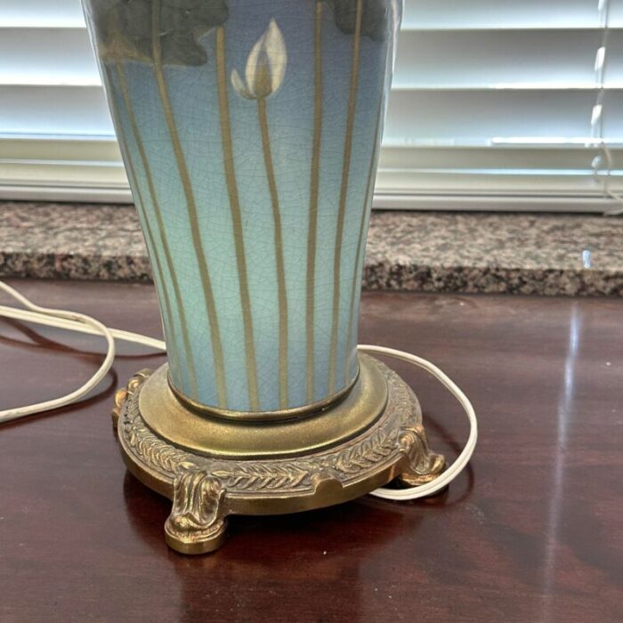 antique rookwood vellum glaze lotus lamp by harriet elizabeth wilcox 9796