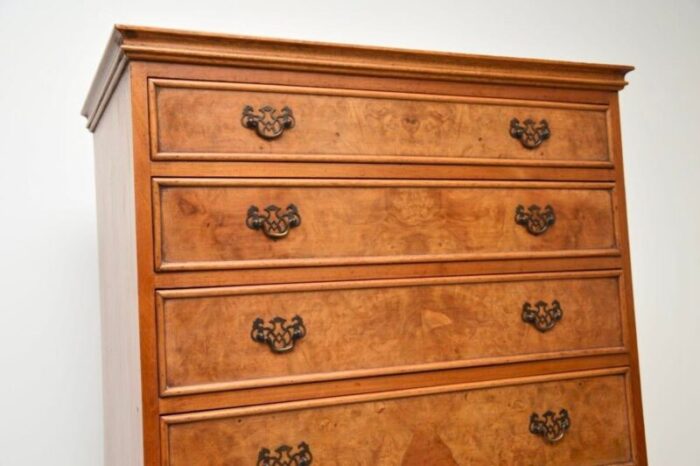 antique style burr walnut chest on chest of drawers 1930 1330