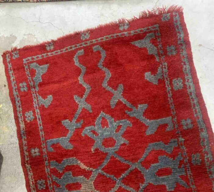 antique turkish oushak rug 1880s 4