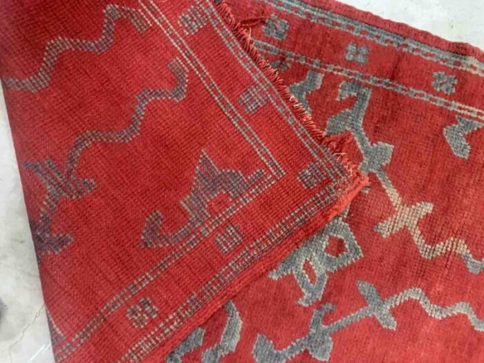 antique turkish oushak rug 1880s 6