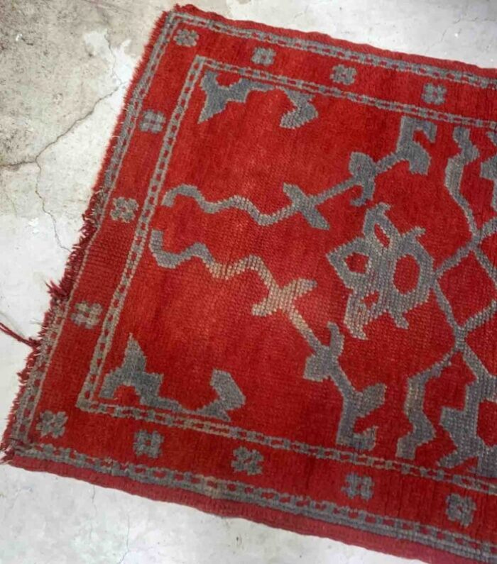 antique turkish oushak rug 1880s 7