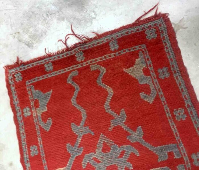 antique turkish oushak rug 1880s 9