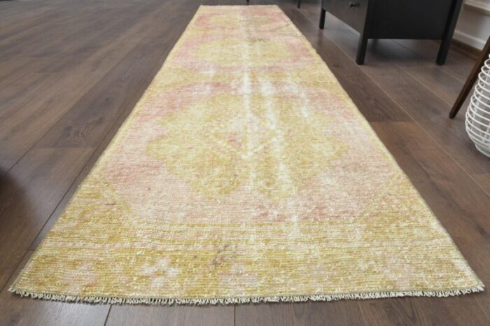 antique turkish oushak runner rug 2 3