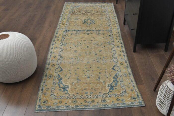 antique turkish oushak runner rug 2