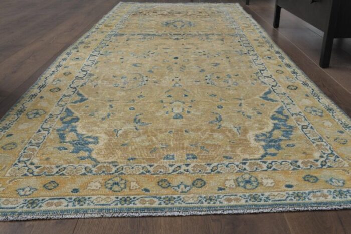 antique turkish oushak runner rug 3