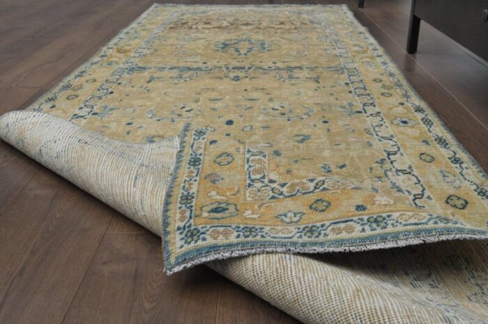 antique turkish oushak runner rug 4