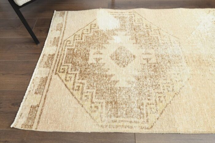 antique turkish oushak runner rug in wool 1940s 7