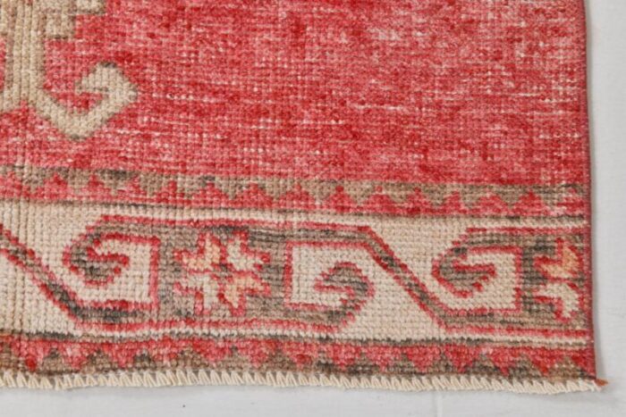 antique turkish red runner rug 1963 13