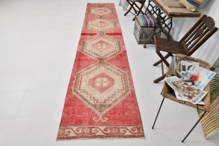 antique turkish red runner rug 1963 4