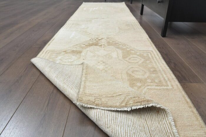 antique turkish wool oushak runner anatolia 1930s 4