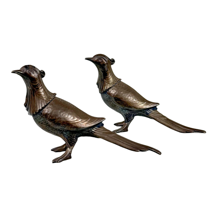 antique victorian birds of paradise figural salt and pepper shakers a pair 8249