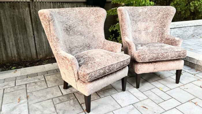 arhaus wing chairs a pair 3367