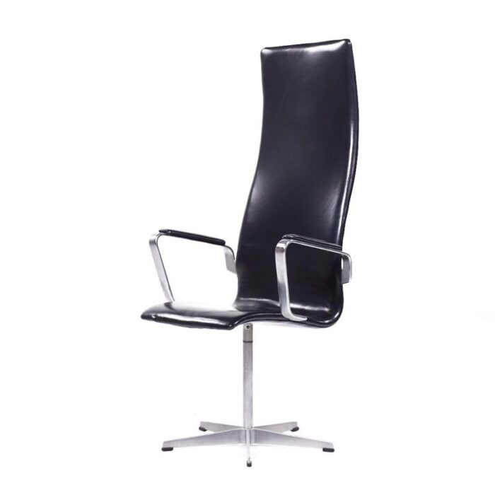 arne jacobsen for fritz hansen oxford mid century highback swivel chair 6628