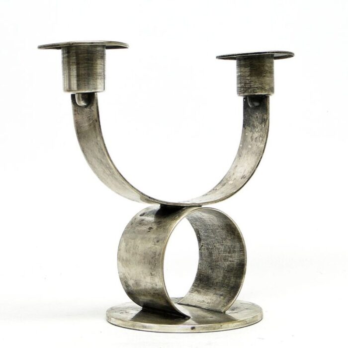 art deco 2 armed candleholder from wmf germany 1930s 1