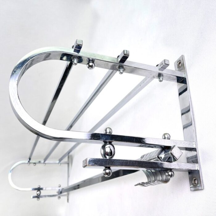 art deco bauhaus chrome wall rack 1930s 2