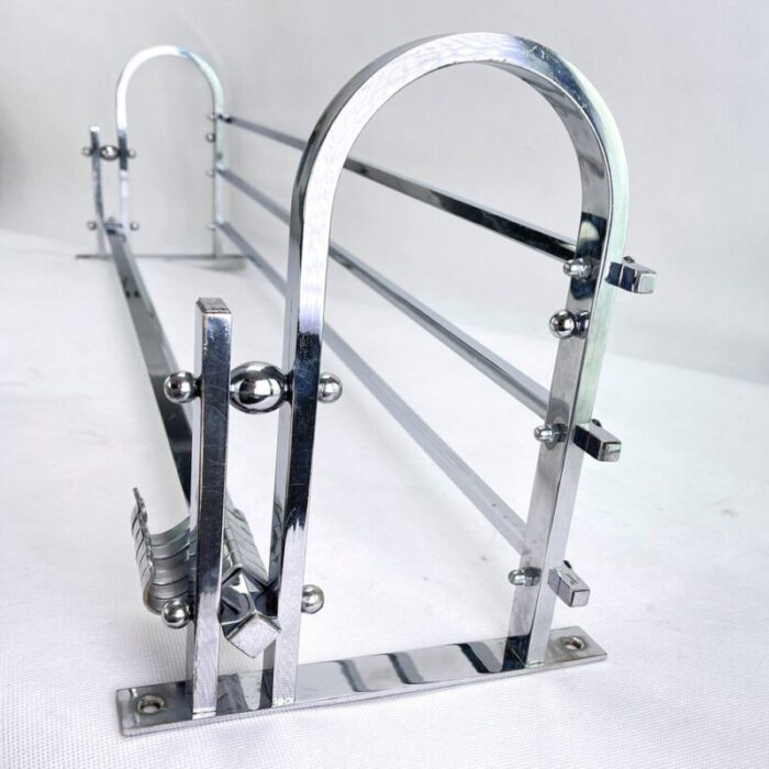 art deco bauhaus chrome wall rack 1930s 3