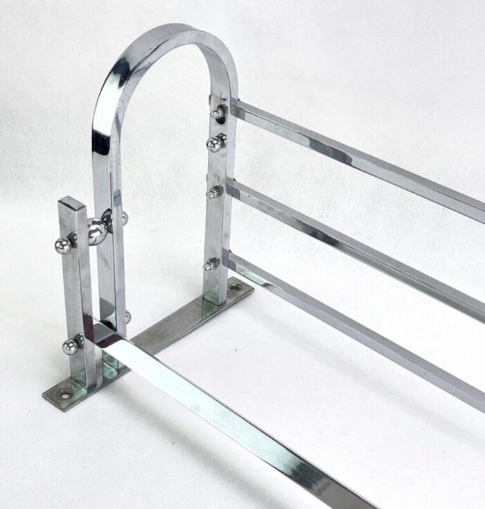 art deco bauhaus chrome wall rack 1930s 5