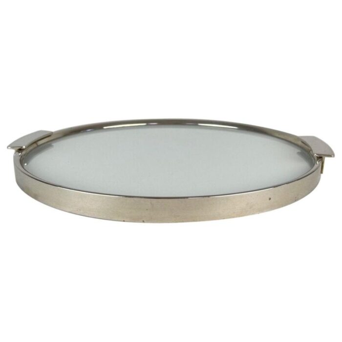 art deco chrome round tray 1930s 1