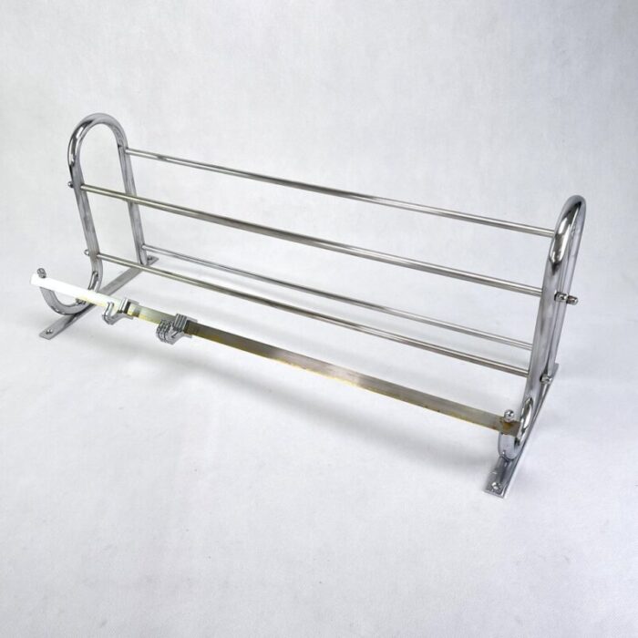 art deco chrome wall rack 1930s 2