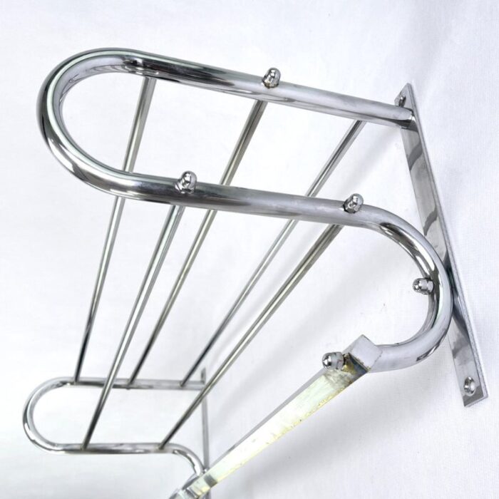 art deco chrome wall rack 1930s 3