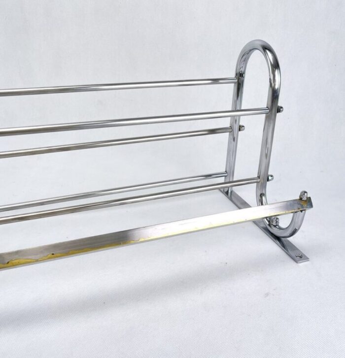 art deco chrome wall rack 1930s 5