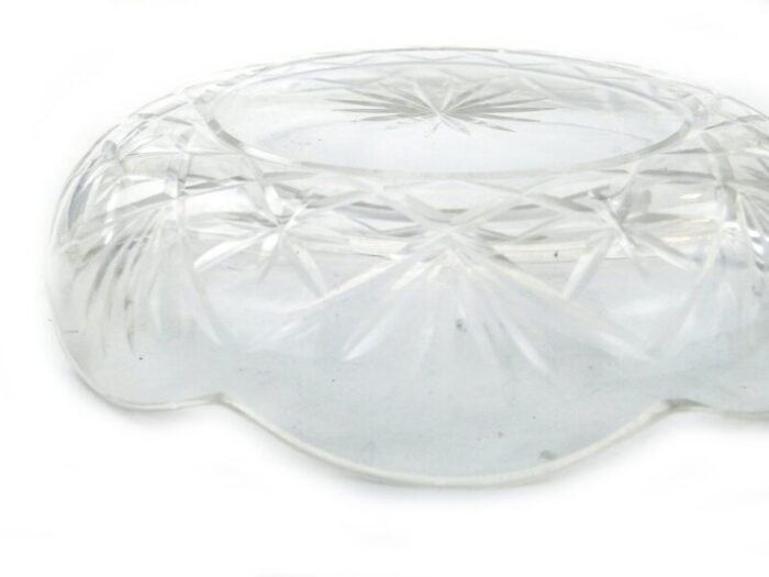 art deco crystal plates from hortensja glassworks poland 1930s set of 5 2