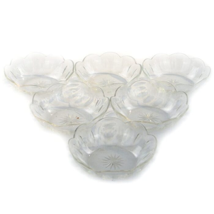 art deco crystal plates from hortensja glassworks poland 1930s set of 6 4