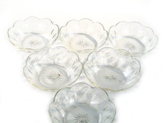 art deco crystal plates from hortensja glassworks poland 1930s set of 6 6