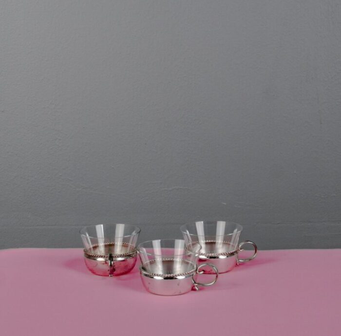 art deco glass cups 1890s set of 3 3