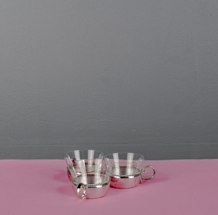 art deco glass cups 1890s set of 3 4