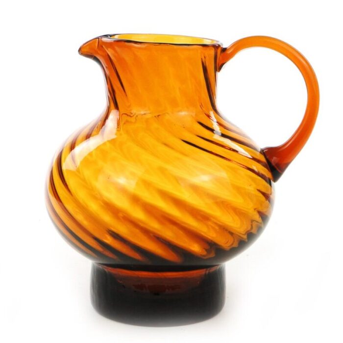 art deco jug from barbara glassworks poland 1970s 1