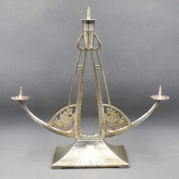 art deco silvered candleholder 1930s 1940s 1