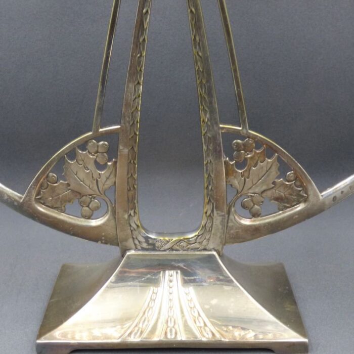 art deco silvered candleholder 1930s 1940s 4