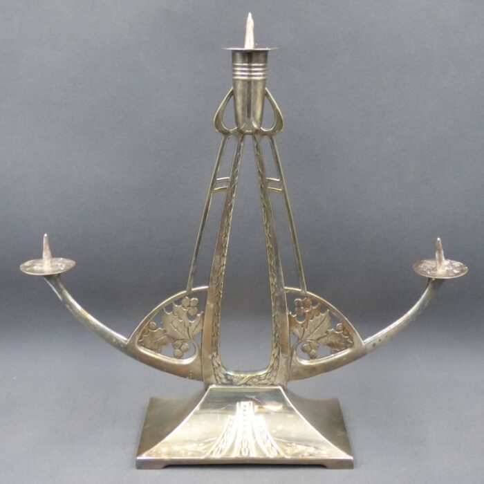 art deco silvered candleholder 1930s 1940s 5