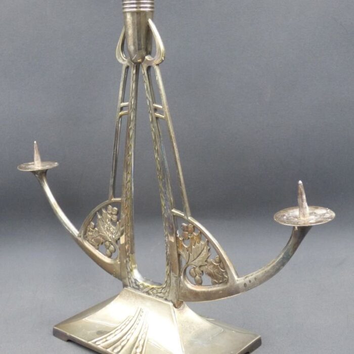 art deco silvered candleholder 1930s 1940s 7